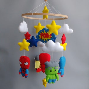 Superhero Baby Mobile Baby Mobile Boy Superhero Nursery Decor Baby Mobile Boy image 7