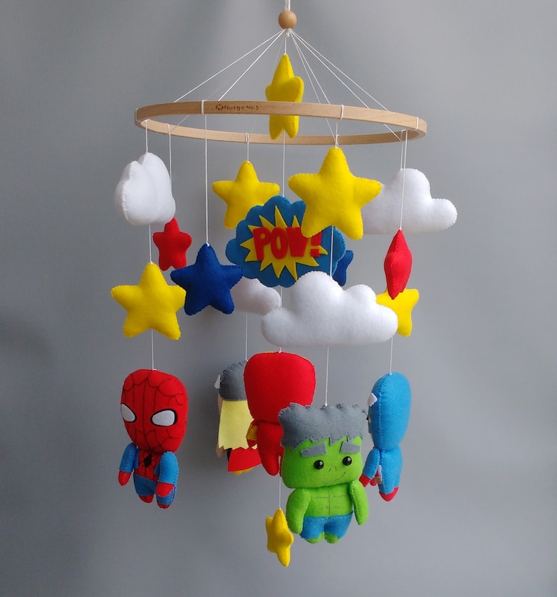 Superhero Baby Mobile Baby Mobile Boy Superhero Nursery Decor Baby Mobile Boy image 7