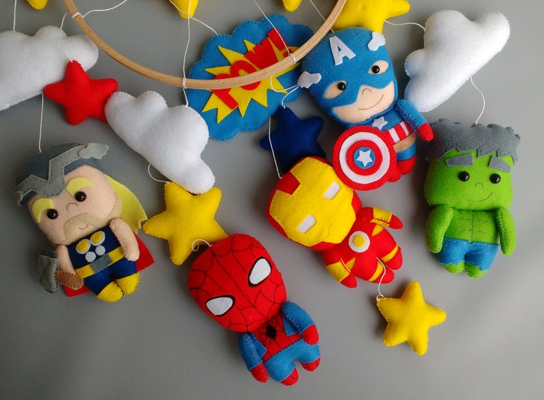 Superhero Baby Mobile Baby Mobile Boy Superhero Nursery Decor Baby Mobile Boy image 3