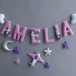 Felt Airplane Name Banner: Personalized Nursery Garland
