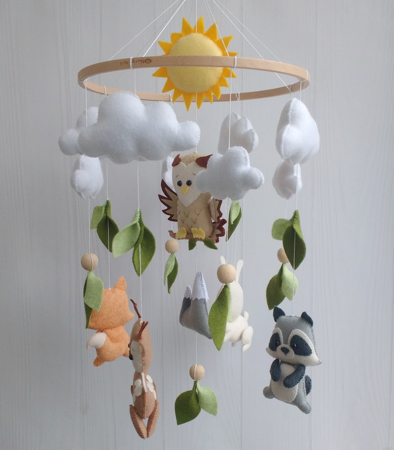 Baby Mobile Woodland Woodland Nursery Decor Forest Mobile Etsy
