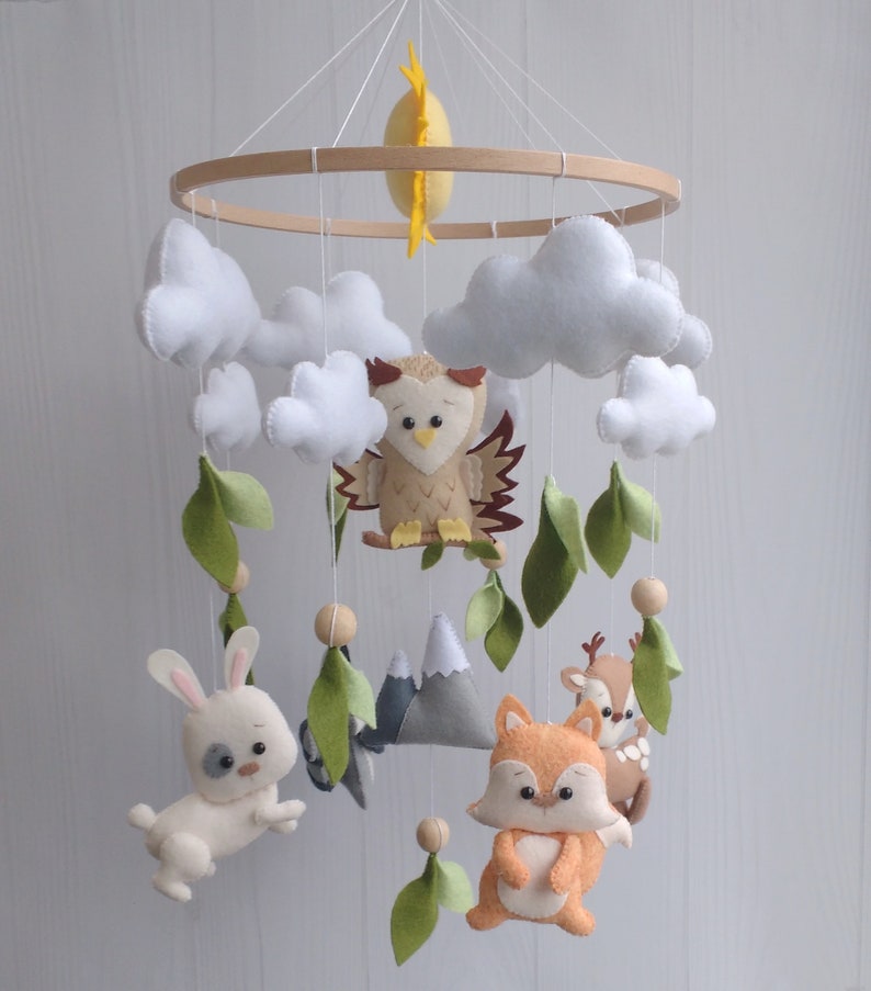 Baby Mobile Woodland Woodland Nursery Decor Forest Mobile Etsy