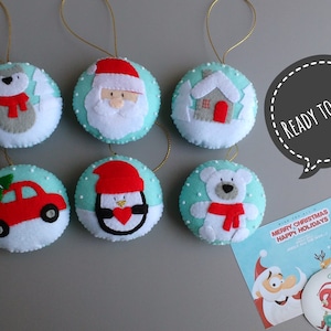 Handmade Felt Christmas Ornaments: Holiday Decor Set