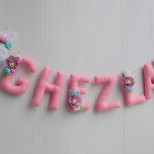 Filz Namen Girlande - Namen Girlande - Personalisiertes Geschenk - Filzbuchstaben - Baby Girlande - Namen Girlande
