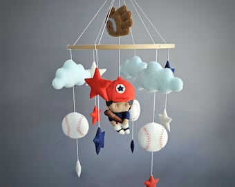 football helmet baby mobile Felt and basketball) and a soft 5 plush lion made from a sandy Baseball Baby Mobile, Crochet Sports