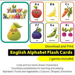Cartões flash do alfabeto inglês para impressão | Download instantâneo | PDF