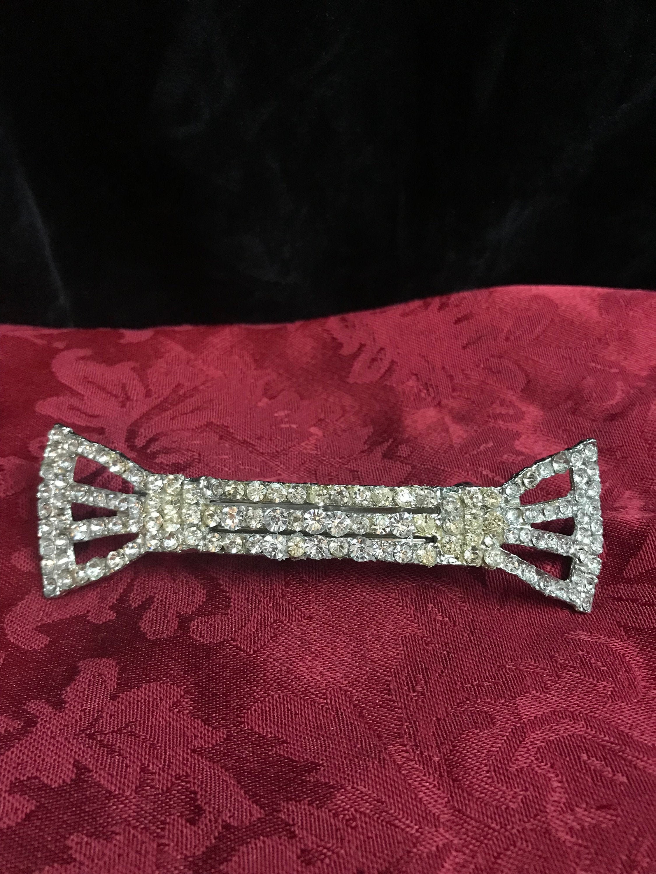 Vintage Rhinestone Wedding Hair Clip Etsy UK