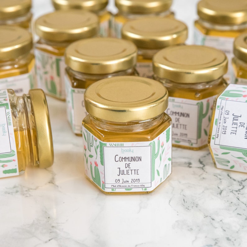 Lot de 10 Petits Pots de miel personnalisés pour vos invités | Etsy