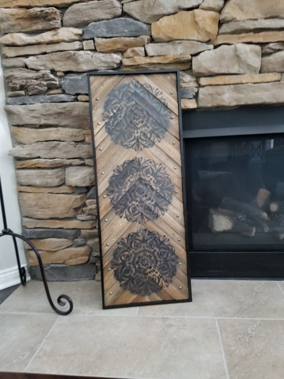 Wood Wall Art Black Brown Rustic Wall Art 14 x Etsy