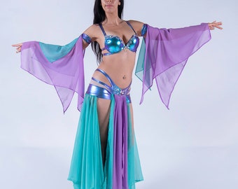 Beautiful turquoise with violet Belly Dance