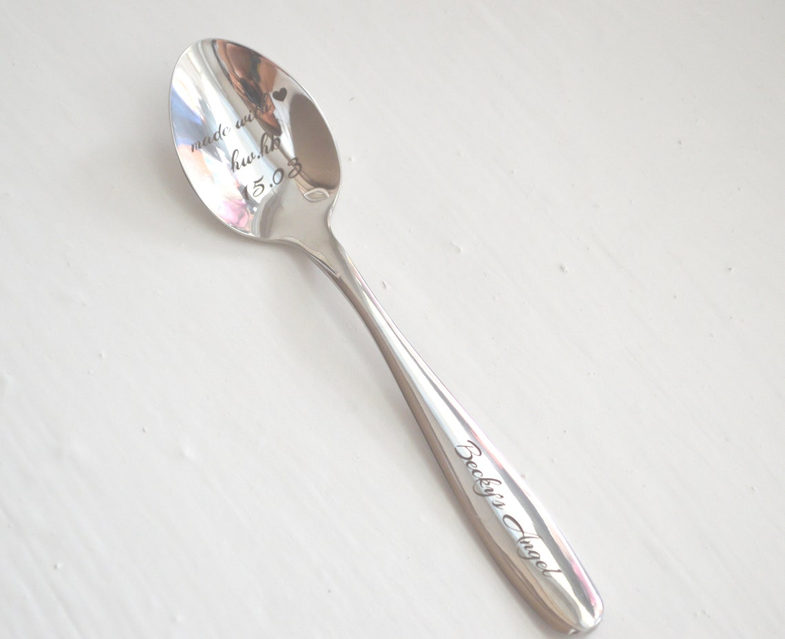 Custom ice cream spoon stainless steel Engraved Etsy