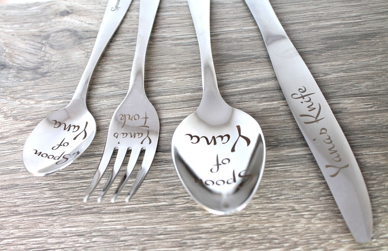 Personalized Cutlery Personalised 4 Pce Cutlery Set Etsy