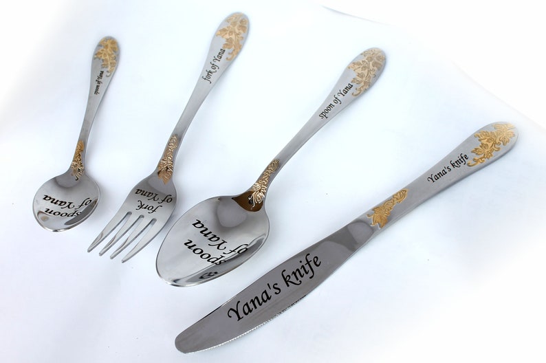 Customized silver personalized forks engraved silverware Mr Etsy