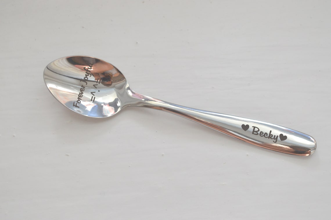 Custom ice cream spoon stainless steel Engraved Etsy