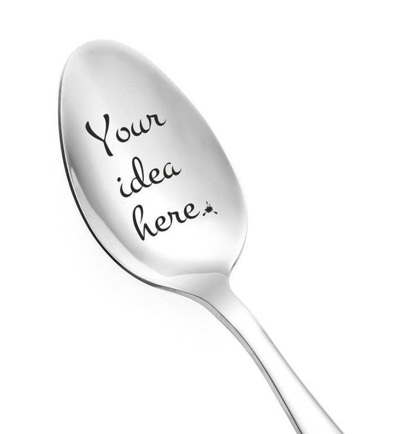 Custom ice cream spoon stainless steel Engraved Etsy