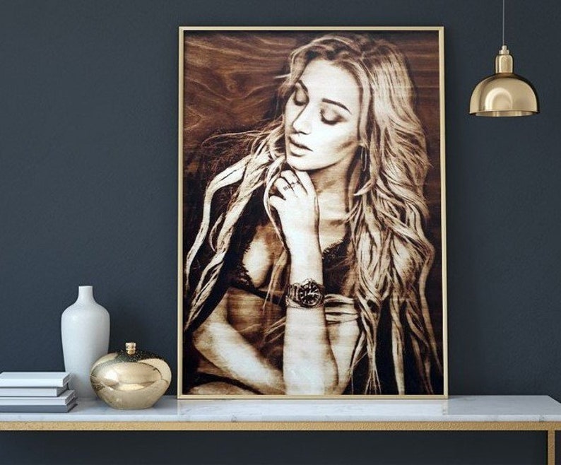 Photo engraving Fathers day Laser wood burning picture Custom Etsy