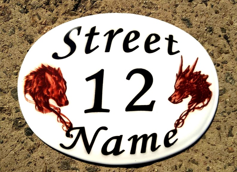 Custom Enameled house number enamel number plaque Street Sign Etsy