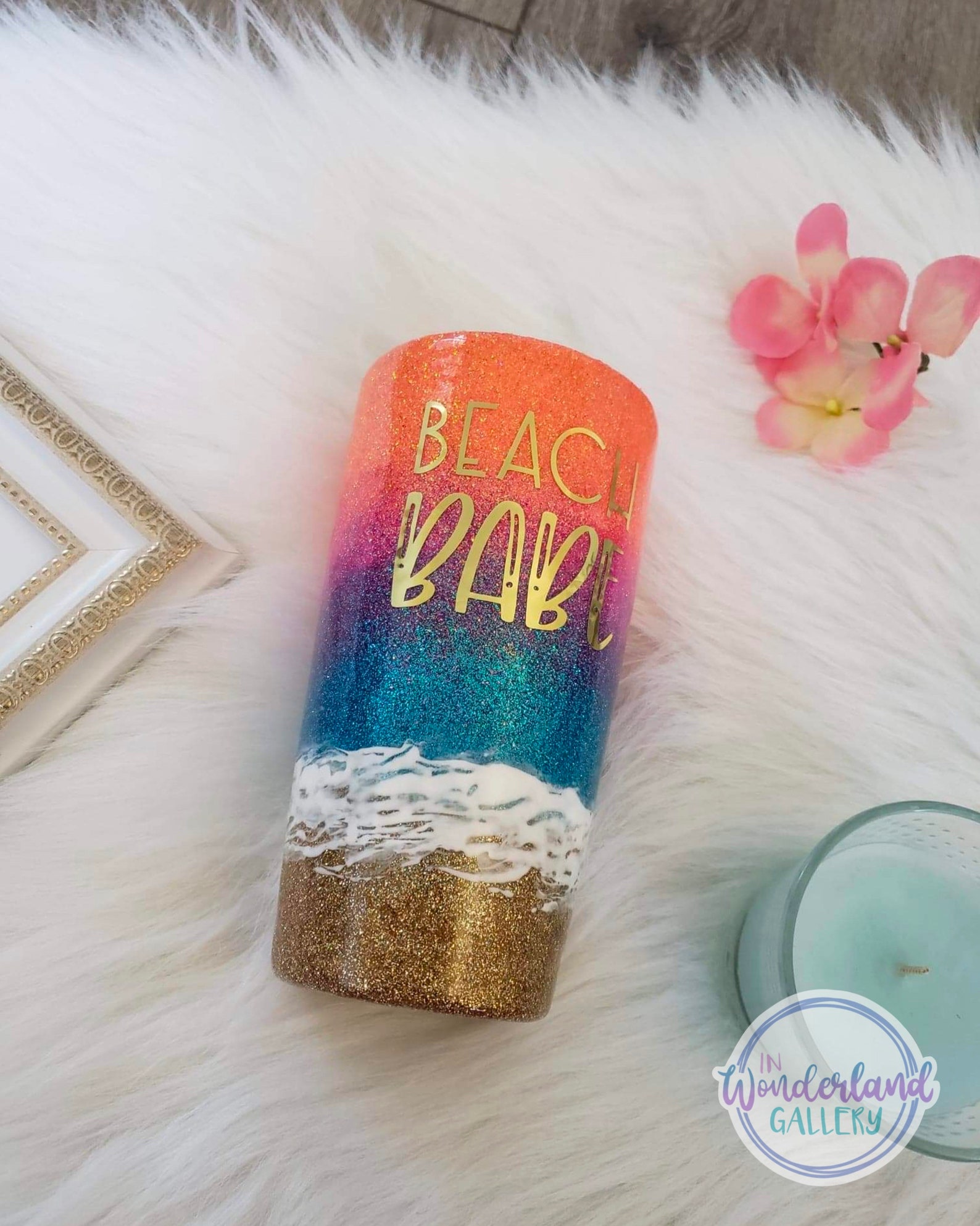 Sunset Beach Travel Glitter Tumbler Beach Babe Lid and Etsy