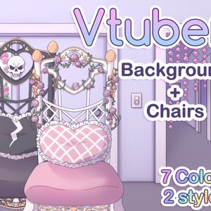 Vtuber Accessory - Elegant Throne  (7 Colors, 2 Variants + Free Background)