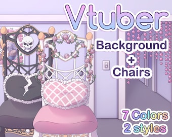 Vtuber Accessory - Elegant Throne  (7 Colors, 2 Variants + Free Background)