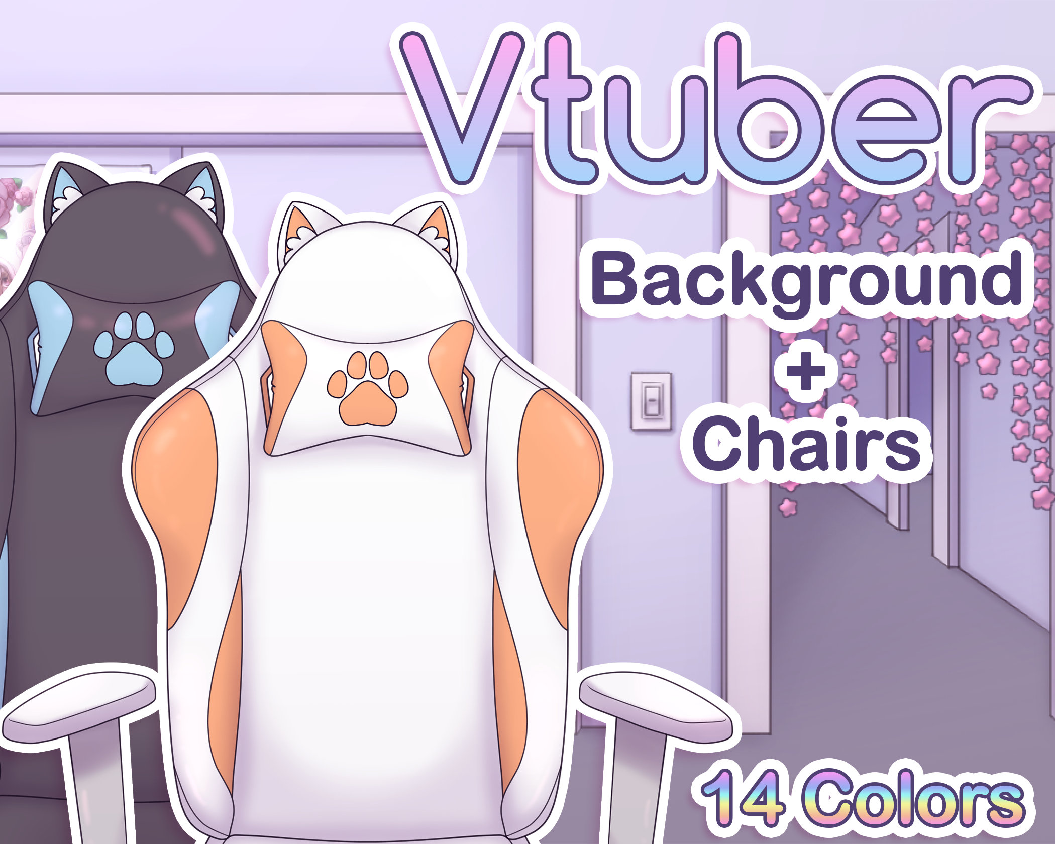 Cute anime girl vtuber on gaming chair i, Stock Video