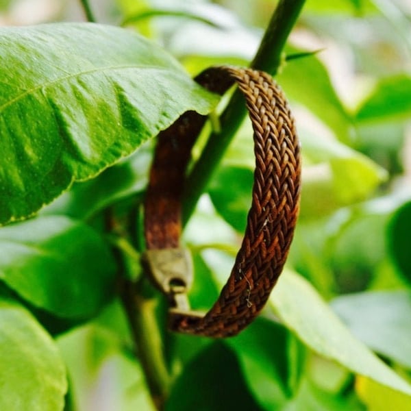 Bracelet végétal naturel avec fermoir à clip entierement fait main