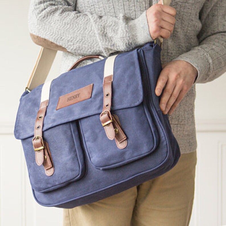 waxed leather messenger bag