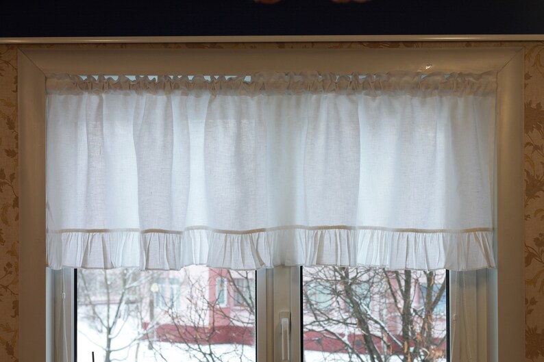 Linen Curtains Pelmet With Frills 1 Panel Width 82 х Image 0