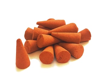 Orange and Cinnamon Incense Cones - 15 Cone Packet - Meditation - Divination - Luck - Fruity -  Vegan - Vegetarian - Gift  - NTGB