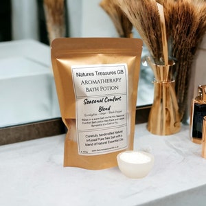 Seasonal Comfort Blend 450g bag Aromatherapy Bath Salts – Relaxing, Soothing, All-Natural Ingredients, Handmade, Self-Care, Perfect Gift