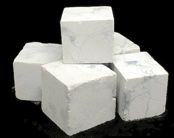 Raw Natural White Howlite Cube- Rough Howlite -  Raw Magnesite - Calming Stone - Self Love - Chakra - Reiki - Gift - 5g - 150g