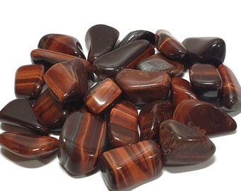 Tumbled Natural  Red Tiger Eye Crystal -  Red Tigers Eye - Stimulating - Motivation - Self-Esteem -  Reiki -  Chakra - Gift - 5g - 150g