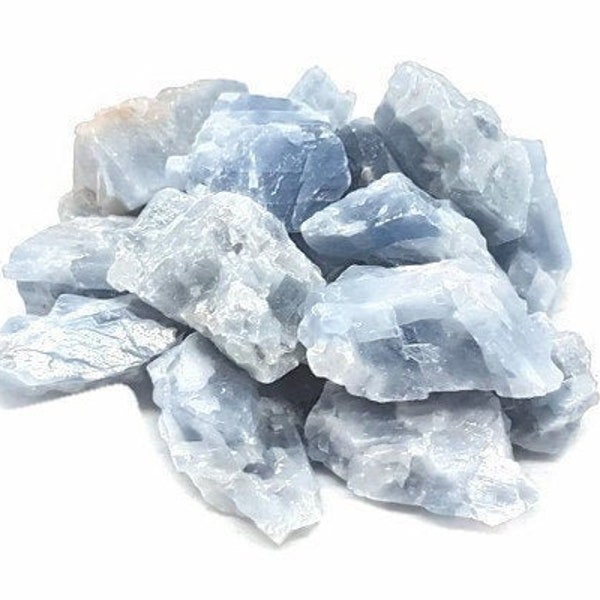 Natural Raw Blue Calcite Crystal -  Mineral - Relaxation - Calming - Reiki  - Throat Chakra  - Crystal Grid -  Gift - 5g - 200g