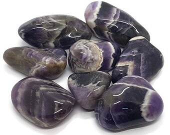 Tumbled Natural Chevron Amethyst Crystal - Tumble Stone - Tumbled Stone - Protection - All Purpose - Chakra - Reiki -  Gift - 5g - 150g