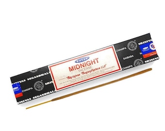 Satya Midnight Incense Sticks -  Satya Incense - 15 Stick Incense Packet -  Sweet - Earthy - Calming - Meditation-  Smudging  - Gift