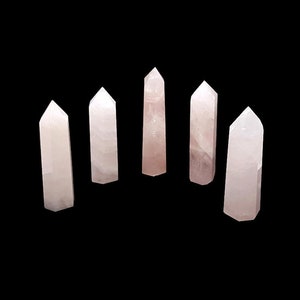 Polished Natural Rose Quartz Generator Point Crystal Point Quartz Point Crystal wand Crystal Grid Chakra Reiki Gift 9cm image 6