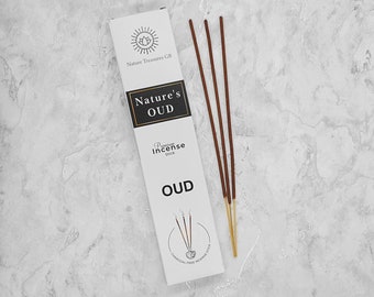 Nature's OUD Incense Sticks - 20 Stick Packet - Woody Fragrance - Smudging - Vegan - Natural Ingredients - Premium Incense