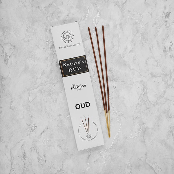 Nature's OUD Incense Sticks - 20 Stick Packet - Woody Fragrance - Smudging - Vegan - Natural Ingredients - Premium Incense
