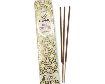 NOOR - OUD Crystal Incense Sticks -  Incense Sticks - Oud - Oudh - Orchard - Lilac - Jasmine -  musk - Reiki  - Chakra - Gift - *Premium*