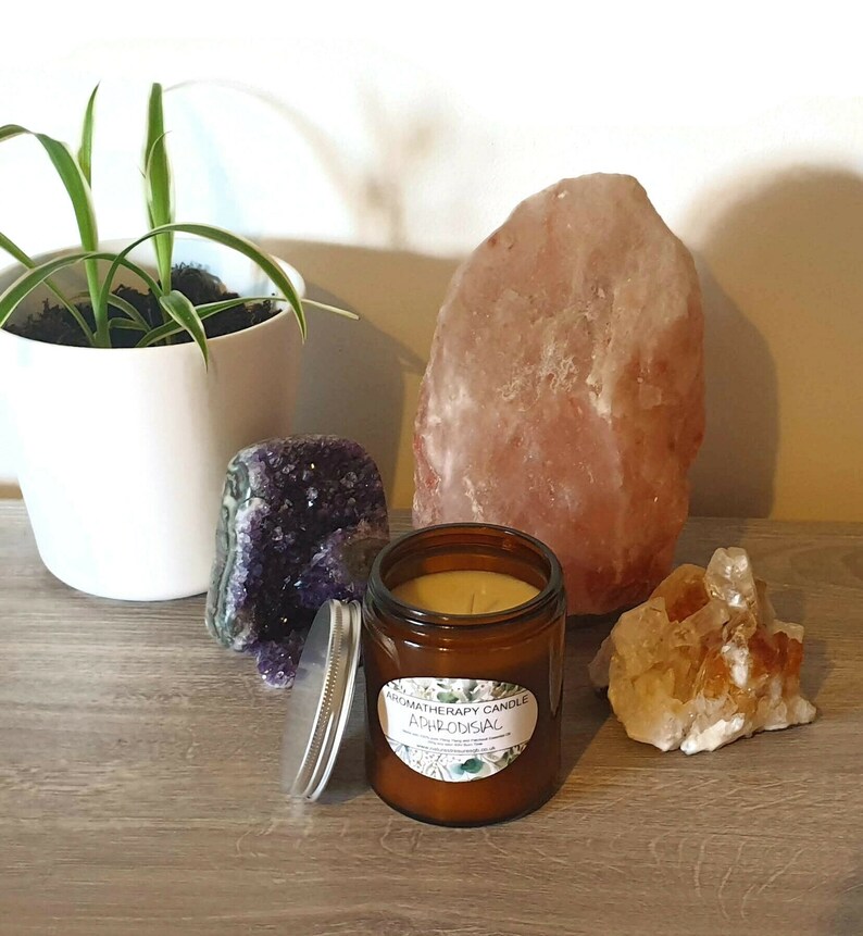 Aphrodisiac Aromatherapy Soy Wax Candle Ylang Ylang and Patchouli Long Burn Natural Eco Friendly Vegan Chakra Gift 200g image 4
