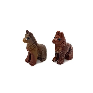 Animal en pierre à savon sculptée Animal spirituel Totem animal Guide spirituel Sculpture danimaux Fétichisme Chakra Reiki Cadeau Dog