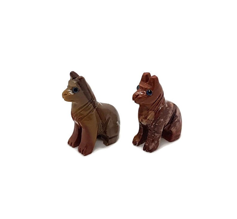 Animal en pierre à savon sculptée Animal spirituel Totem animal Guide spirituel Sculpture danimaux Fétichisme Chakra Reiki Cadeau Dog