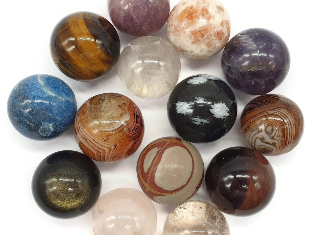 Natural Small Crystal Spheres Crystal Spheres Crystal Ball Etsy