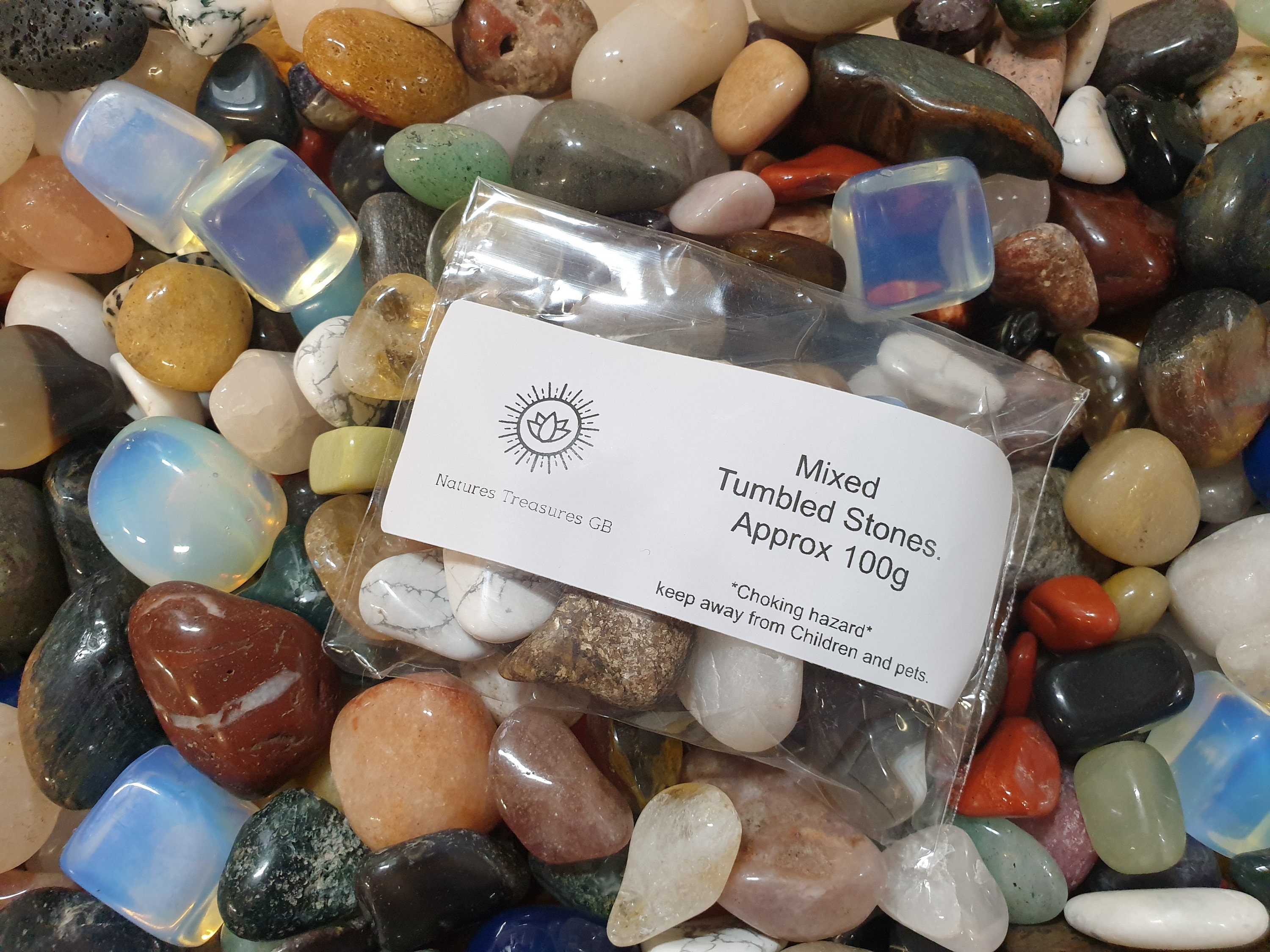Assorted Mix Tumbled Stones: SMALL, MEDIUM or LARGE Sizes Wholesale Bulk  Lots mixed Assorted Tumbled Stones 