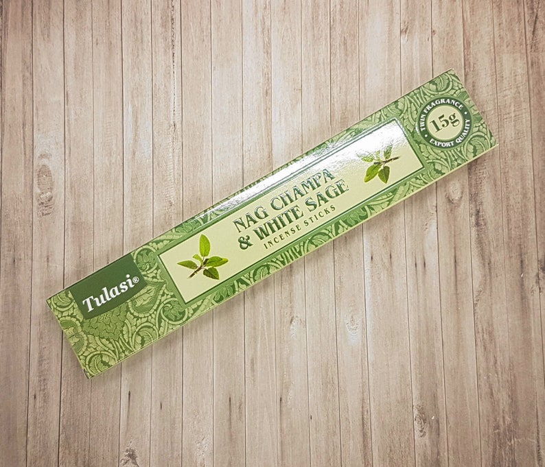 Tulasi Nag Champa and White Sage Incense Sticks 15 Stick