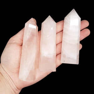 Polished Natural Rose Quartz Generator Point Crystal Point Quartz Point Crystal wand Crystal Grid Chakra Reiki Gift 9cm image 4