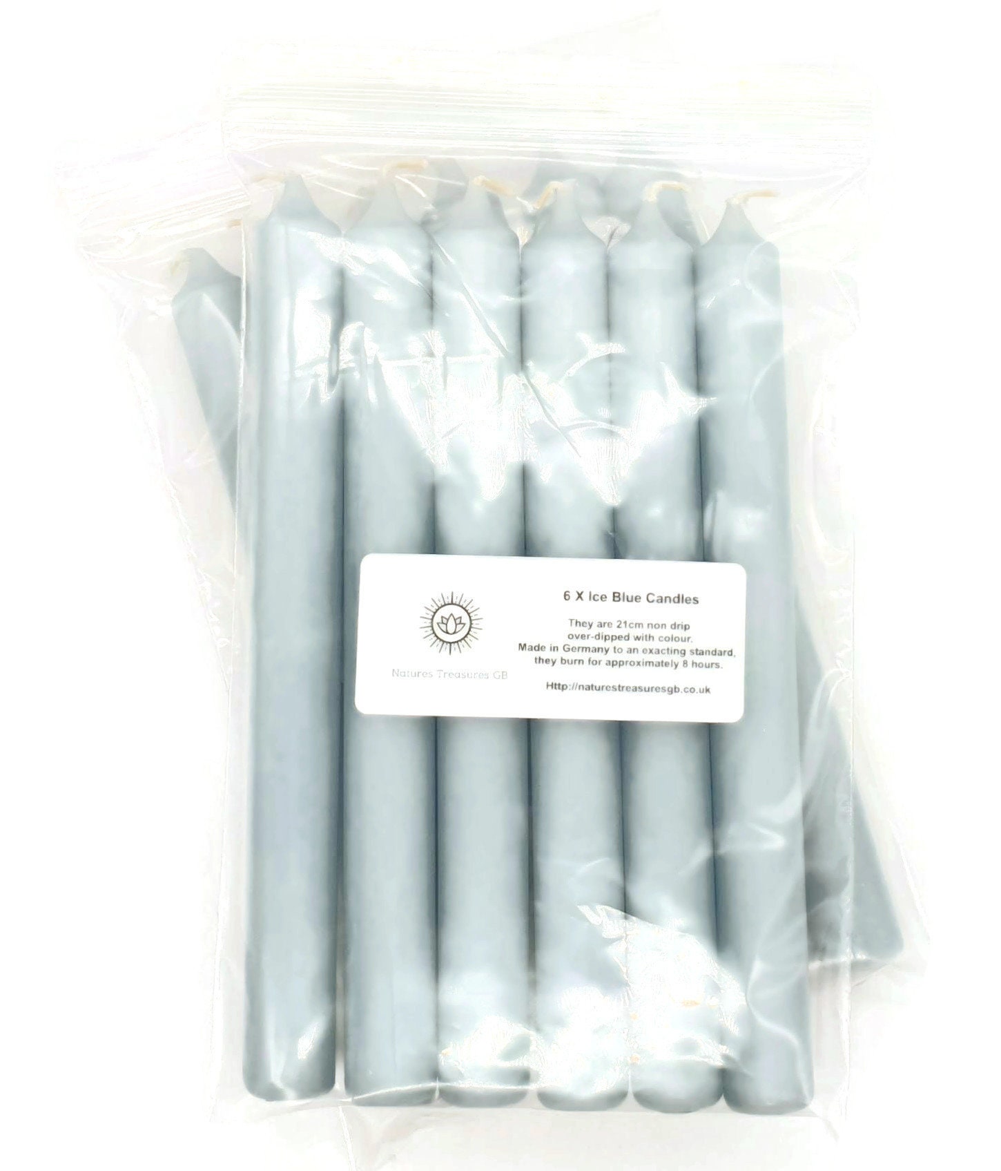 21cm Ice Blue Dinner Candles Pack of 6 candles Dining Etsy