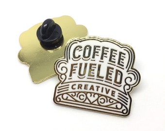 Coffee Fueled Creative Lapel Pin