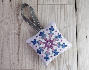 Snowflake Cross Stitch Hanging Decoration