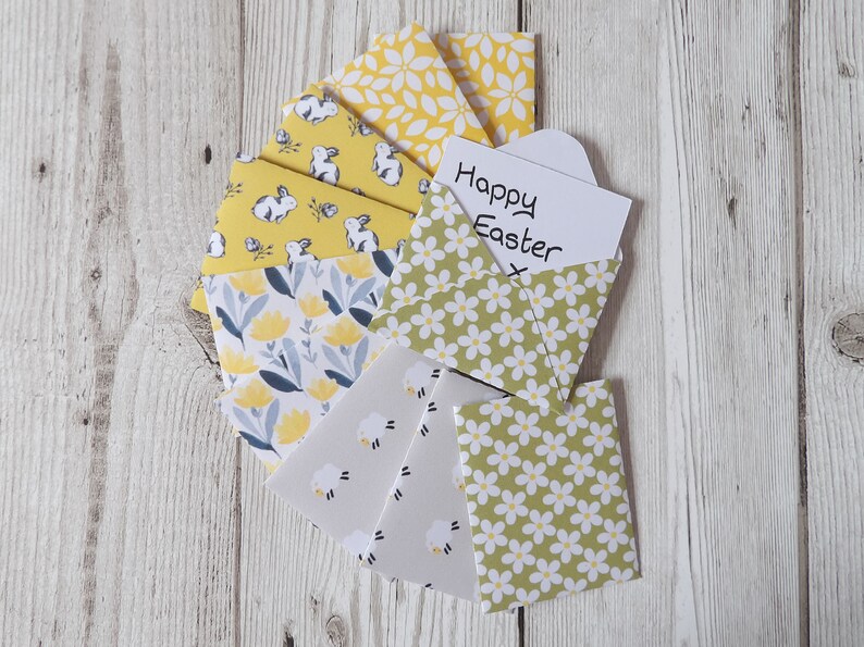 10 Springtime Mini Envelopes With Notecards, Patterned Envelopes, Mini ...